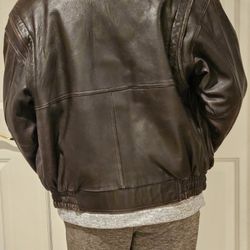 Dark Brown Bomber Jacket- Vintage- Men's Medium 