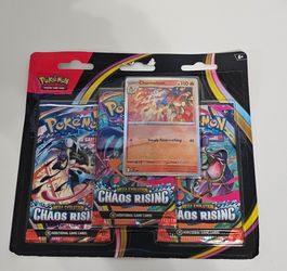 1 Pack Pokémon  Chaos Rising Mega Evolution tripple pack plus a Promo foil card- Charmelon sealed in pack.