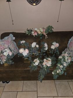 Table,arch,centerpiece bouquet ect