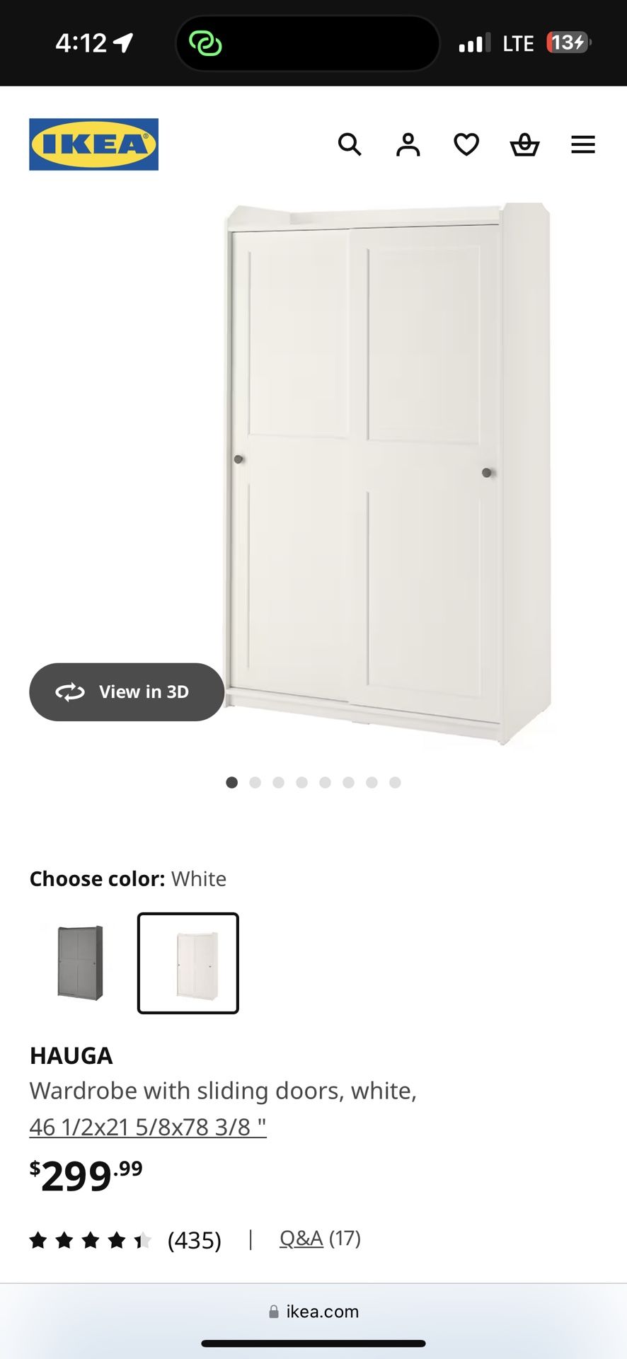 IKEA Wardrobe Closet, Great For Studios