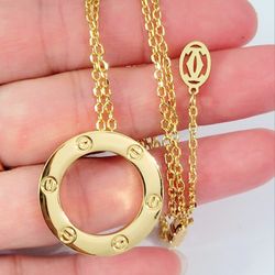 18k Gold Love Women's Pandant Necklace Gift