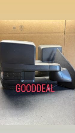 #11  Fit 14-18 Silverado Sierra Black Towing Power Heated Towing Side Mirrors Pair Signal 