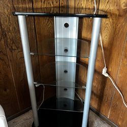 Media Stand with Tempered Glass