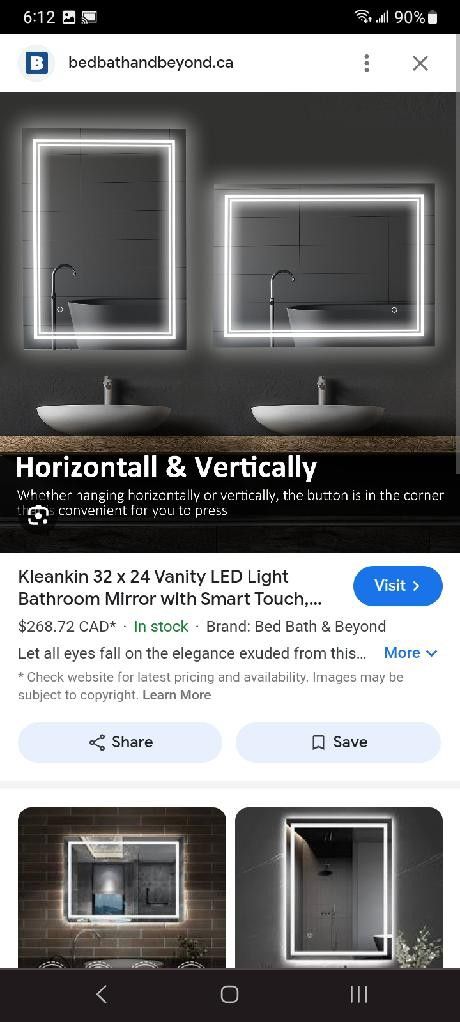 Led full body mounted wall mirror