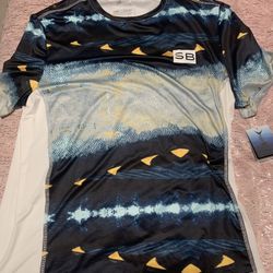 Nwt Mens Large Silver Bait Fishing Sun Shirt 