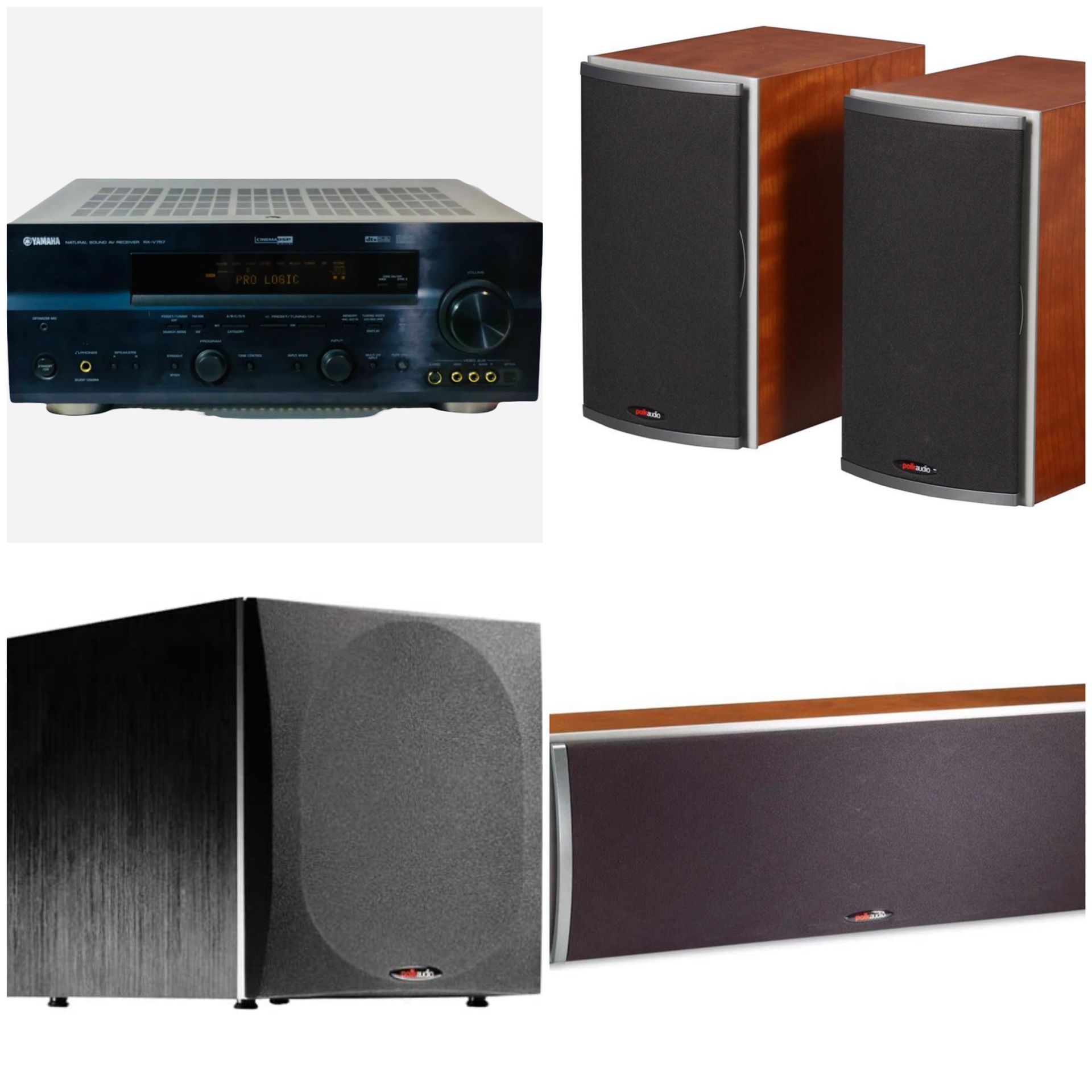 Yamaha 7.1 Reviever And Polk Audio Speakers Home Theater System