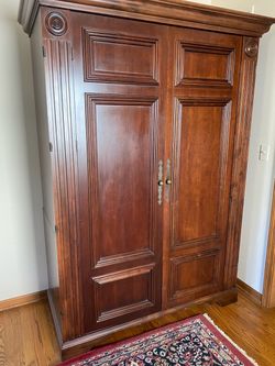 Large Wood Armoire with Double Doors