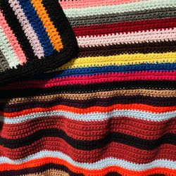 Baby Beautiful Rainbow Blanket Throw Ready to Ship  Hand Crochet