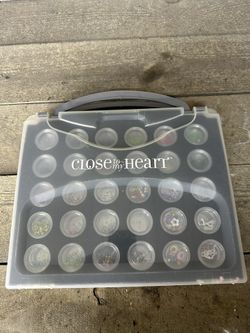 Close To My Heart Embellishments Storage Case Filled Jars with Embellishments