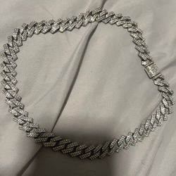 14mm Moisanite Cuban Link Chain 20 Inches Long 