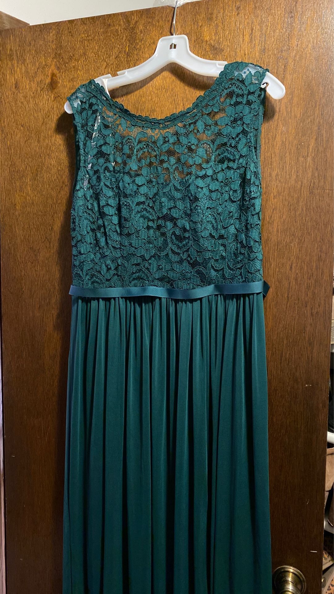 David s Bridal Long Bridesmaid Dress Juniper Green for Sale in