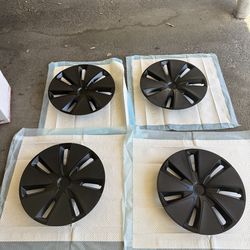 2024 OEM Tesla Model 3 19 Inch Photon Wheel Covers Matte Black