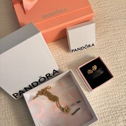 Pandora Necklace & Earrings 