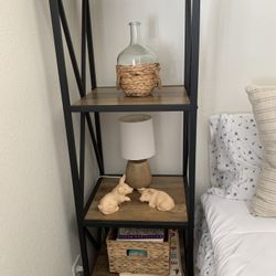 2 Industrial Rustic Brown Tiered Shelves 