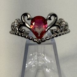 Lab Created Tourmaline Sterling Silver Adjustable Ring