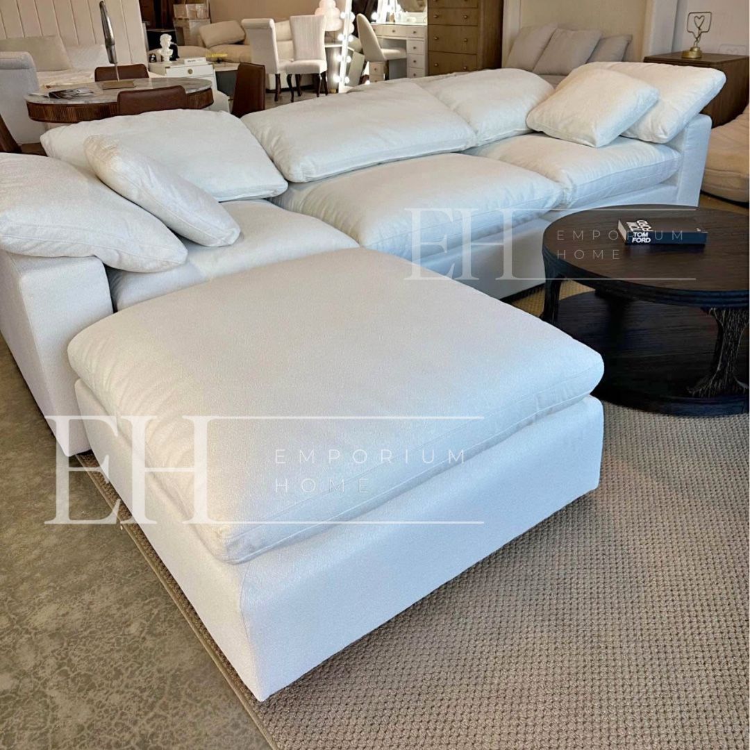 White Cloud 4 Piece Sofa Sectional Boucle