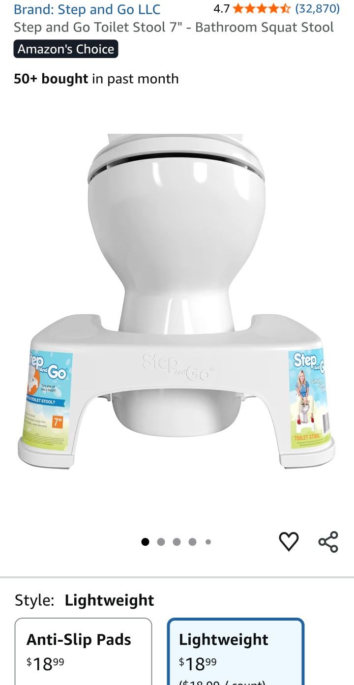 Moving sale! Step and Go Toilet Stool 7" - Bathroom Squat Stool