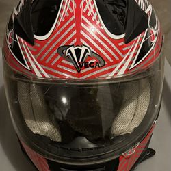  Vega Attitude Full Face Helmet (Red, Large)