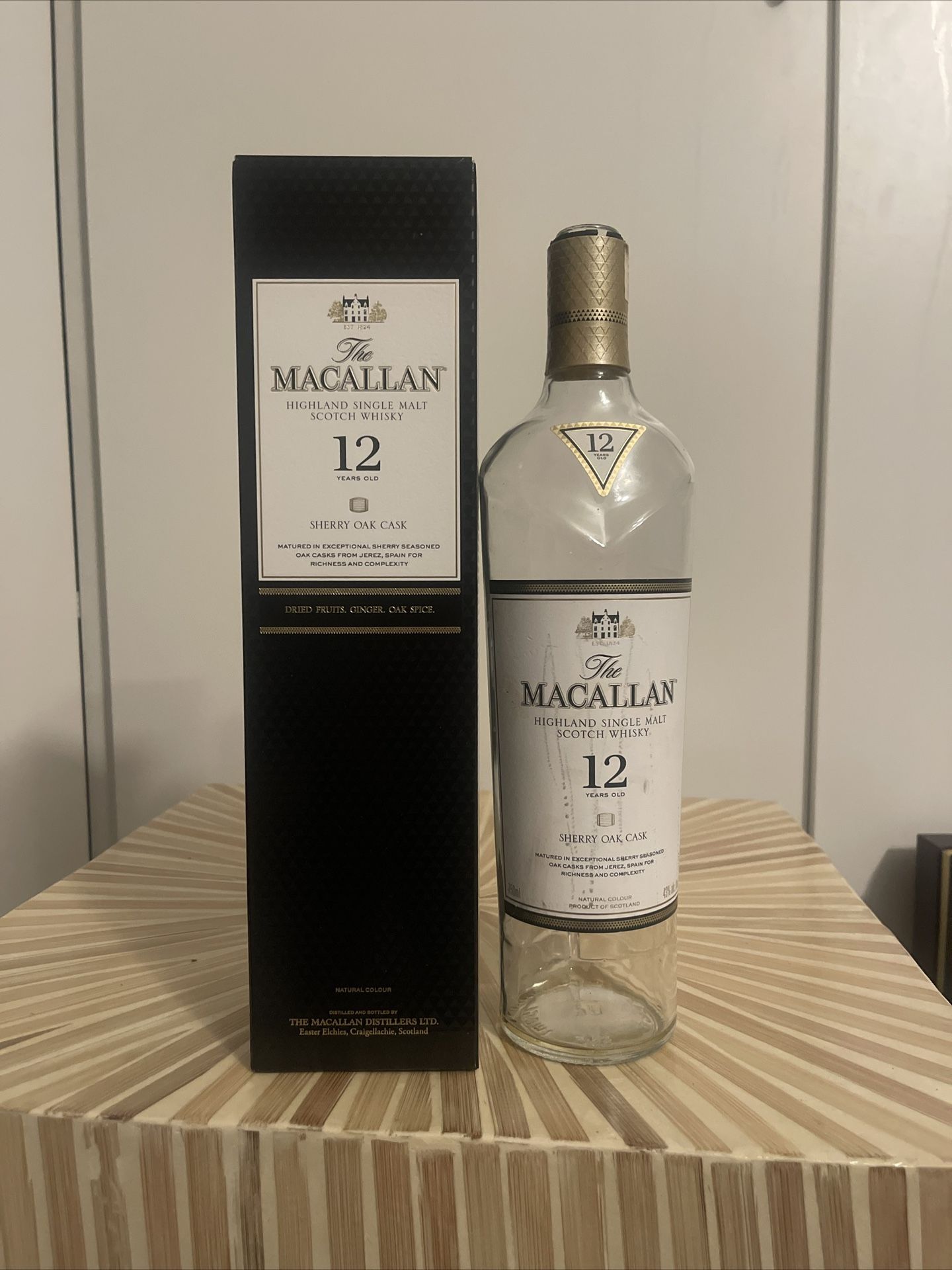 Macallan 12 Empty Bottle With Box
