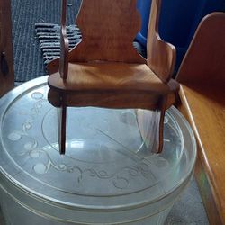 Vintage Puzzle Wood Rocking Chair (Doll)
