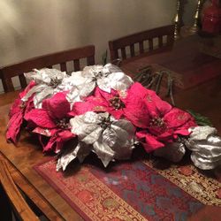 10 Flowers  Color Pink and Silver 