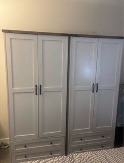 Wardrobe Double Door Dresser (White)