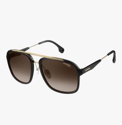 CARRERA 133 S 02IK 9K Black Gold Brown Aviator  Sunglasses, Pilot Brown Gradient