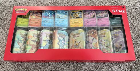 Pokémon TCG: Scarlet & Violet Prismatic Evolutions Costco Mini Tins 8-Pack