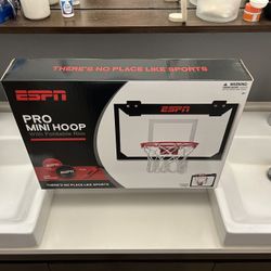 ESPN Pro Mini Hoop Over-The-Door Basketball Hoop with Balls and Pump