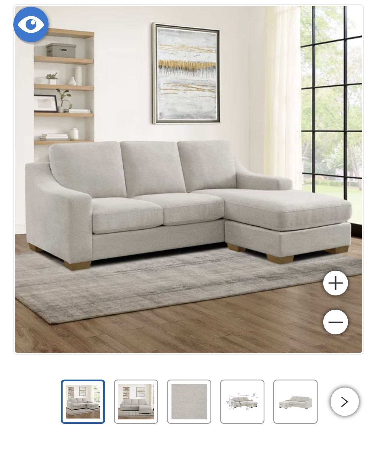 2-PIECE FABRIC SOFA CHAISE