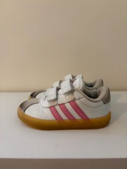 Adidas Toddler Sneakers White Pink Stripes