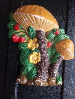 Porcelain mushroom wall hang