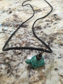 Beautiful real turquoise turtle necklace