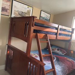 wood bunk bed