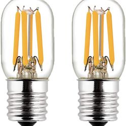 LiteHistory E17 led Bulb ETL 25w Appliance t7 led Bulb 250lm 2700K 2w Microwave Light Bulb 2Pack