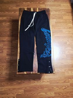 Godspeed Men's Black Sweatpants with Blue Logo Lettering