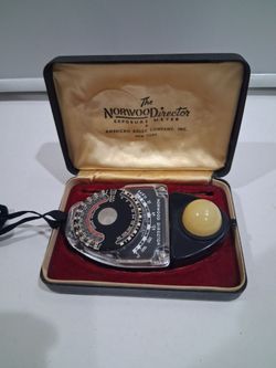 Vintage Exposure meter, Norwood Director- Model B, includes case, 2 slides, working condition