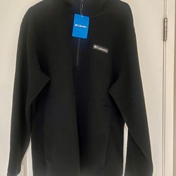 Columbia Boulder Springs Faux Shearling Fleece Quarter Zip Hoodie.