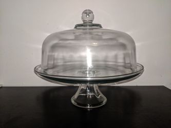 Glass cake stand dome