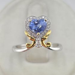 18k gold 1.15ct cornflower blue sapphire ring