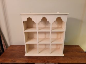 19th Century Antique White Handmade Wooden Rectangle Shelf