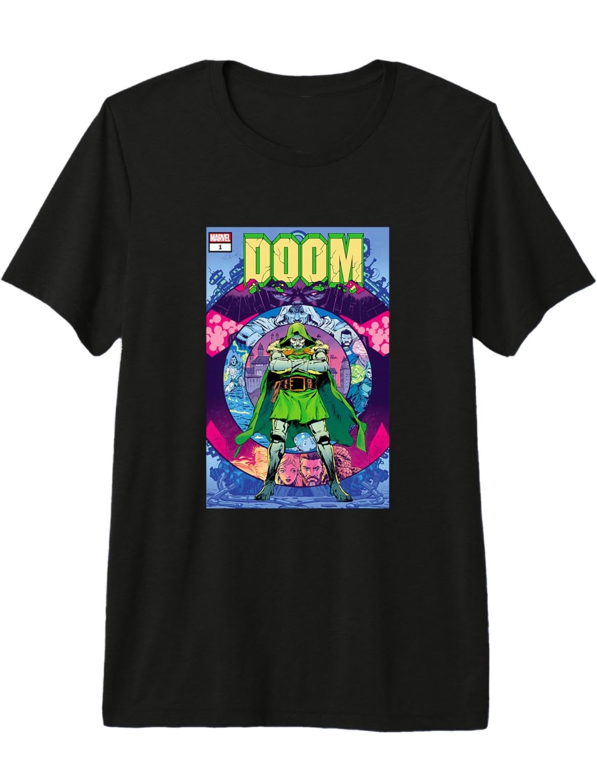 Marvel Comics Doctor Doom & Galactus Battle Comic Villain Premium Tri-blend T-Shirt