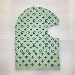 Louis Vuitton Teal knit Puff Print Monogram Balaclava