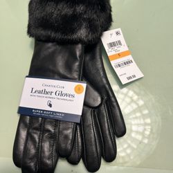 Genuine Leather Gloves. Ladies Size Small. Touch Technology.