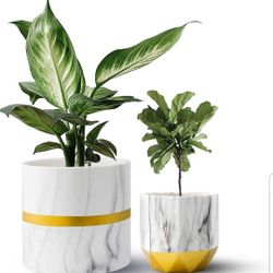 Plant Pot, 6.5'' Ceramic Planter with Drainage Hole and Plastic Stopper, Perfect for Indoor Outdoor Flower Plants, Great for Home Decor
