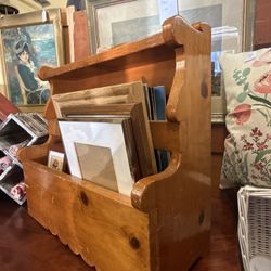 Unique Vintage Solid Wood Holder Shelf