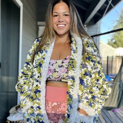 Crochet Seahawks Themed Cardigan