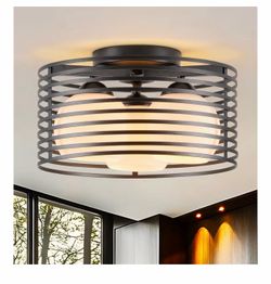 Modern Industrial Semi Flush Mount Ceiling Light