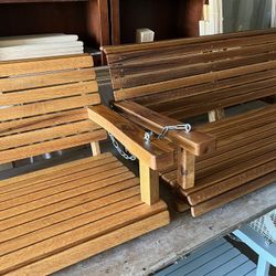 WALNUT PORCH SWING (On Right) 47”Wide $380