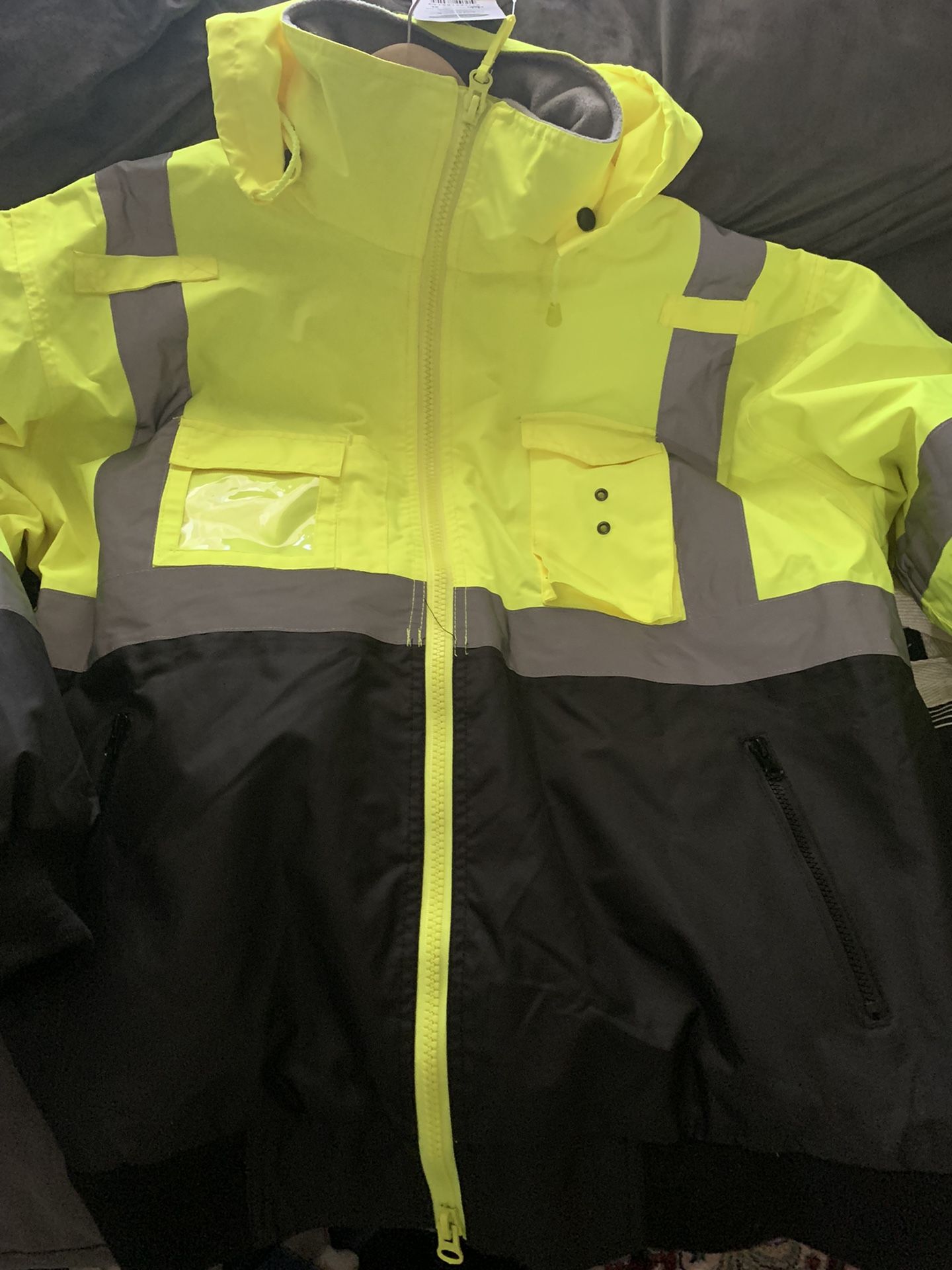 High Visibility Waterproof Jacket With Inside Fleece Removable Liner